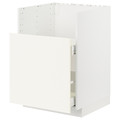 METOD / MAXIMERA Bc f BREDSJÖN snk/1 frnt/2 drws, white/Vallstena white, 60x60 cm