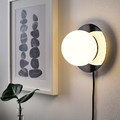 SIMRISHAMN Table/wall lamp, chrome-plated, opal white glass, 16 cm