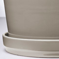 KLOTLÖNN Plant pot with saucer, in/outdoor/grey/beige, 19 cm