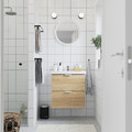 ENHET / TVÄLLEN Wash-stnd w drawers/wash-basin/tap, white/oak effect, 64x43x65 cm