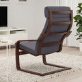 POÄNG Armchair, brown/Skiftebo dark grey