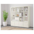 KALLAX Shelf unit with 4 inserts, white, 147x147 cm