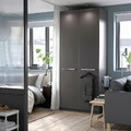 PAX / FORSAND Wardrobe combination, dark grey/dark grey, 100x60x236 cm