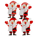 Craft Christmas Self-Adhesive Decorative Stickers Santa 4pcs