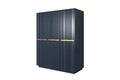 Wardrobe Nicole 150 cm, dark blue, gold handles