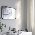 LINDBYN Mirror, black, 28x60 cm