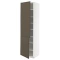 METOD High cabinet with shelves/2 doors, white/Havstorp brown-beige, 60x60x220 cm