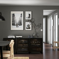 BESTÅ Storage combination with doors, black-brown, Glassvik black, smoked glass, 180x40x74 cm