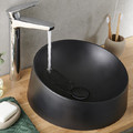 GoodHome Round Resin Counter-mounted Basin Allos, black