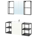 ENHET Bathroom, anthracite/white, 140x43x65 cm