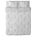 ALVINE KVIST Quilt cover and 2 pillowcases, white, grey, 200x200/50x60 cm