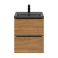 Goodhome Wall-mounted Basin Cabinet Imandra Slim 50 cm, walnut