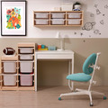 MICKE / DAGNAR Desk and chair, white/turquoise