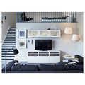 BESTÅ TV storage combination/glass doors, white/Lappviken white clear glass, 180x42x192 cm