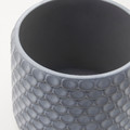 BÄCKDRÅG Plant pot, fish scale patterned/white grey, 9 cm