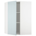 METOD Corner wall cabinet with shelves, white/Kallarp light grey-blue, 68x100 cm