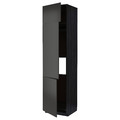 METOD High cab f fridge/freezer w 3 doors, black/Nickebo matt anthracite, 60x60x240 cm