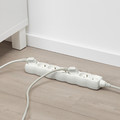 KOPPLA 6-way socket with switch, white, 5.5x33 cm