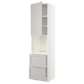 METOD / MAXIMERA High cabinet f oven+door/2 drawers, white/Lerhyttan light grey, 60x60x240 cm