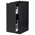 METOD / MAXIMERA Base cabinet/pull-out int fittings, black/Nickebo matt anthracite, 30x60 cm