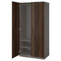 PAX / STORKLINTA Wardrobe combination, dark grey/dark brown stained oak effect, 100x60x201 cm