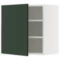 METOD Wall cabinet with shelves, white/Havstorp deep green, 60x60 cm