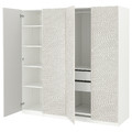 PAX / MISTUDDEN Wardrobe combination, white/grey patterned, 200x60x201 cm