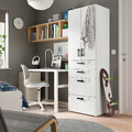 SMÅSTAD / PLATSA Wardrobe, white white/with 4 drawers, 60x57x181 cm