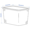 RYKTA Storage box with lid, transparent, 24x36x23 cm/14.5 l