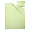 PILTANDVINGE Duvet cover and pillowcase, light green, 150x200/50x60 cm