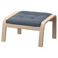 POÄNG Footstool, white stained oak veneer/Gunnared blue