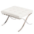 Footstool BA1, leather, white