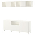 BESTÅ / EKET TV storage combination, white, 210x40x220 cm