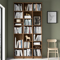 BILLY Bookcase comb w extension units, brown walnut effect, 120x28x237 cm