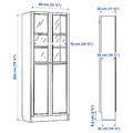 BILLY / OXBERG Bookcase with panel/glass doors, oak effect, 80x30x202 cm