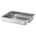 KONCIS Roasting tin with grill rack, stainless steel, 40x32 cm