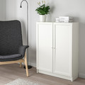 BILLY / OXBERG Bookcase with doors, white, 80x30x106 cm