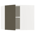 METOD Corner wall cabinet with shelves, white/Havstorp brown-beige, 68x60 cm