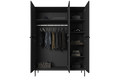 Wardrobe Nicole 150 cm, matt black, black handles and legs