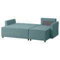 BRISSUND 3-seat sofa-bed with chaise longue, Hakebo light turquoise