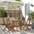 ASKHOLMEN Gateleg table+4 chairs, outdoor, foldable dark brown