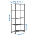 JOSTEIN Shelving unit, in/outdoor/wire white, 81x40x180 cm