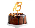 Beauty & Charm Acrylic Cake Topper 18th Birthday 12x7cm, gold