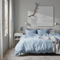 ÄNGSLILJA Duvet cover and pillowcase, blue-grey, 150x200/50x60 cm