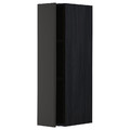 METOD Wall cabinet with shelves, black/Nickebo matt anthracite, 20x80 cm