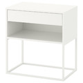 VIKHAMMER Nightstand, white, 60x39 cm