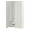 PAX / MISTUDDEN Wardrobe combination, white/grey patterned, 100x60x201 cm