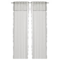 MOALISA Curtains, 1 pair, white/black, 145x300 cm