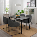 LISABO / TOSSBERG Table and 4 chairs, black/metal black/grey, 140x78 cm