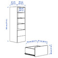 SMÅSTAD / PLATSA Bookcase, white blue/with 2 drawers, 60x57x181 cm